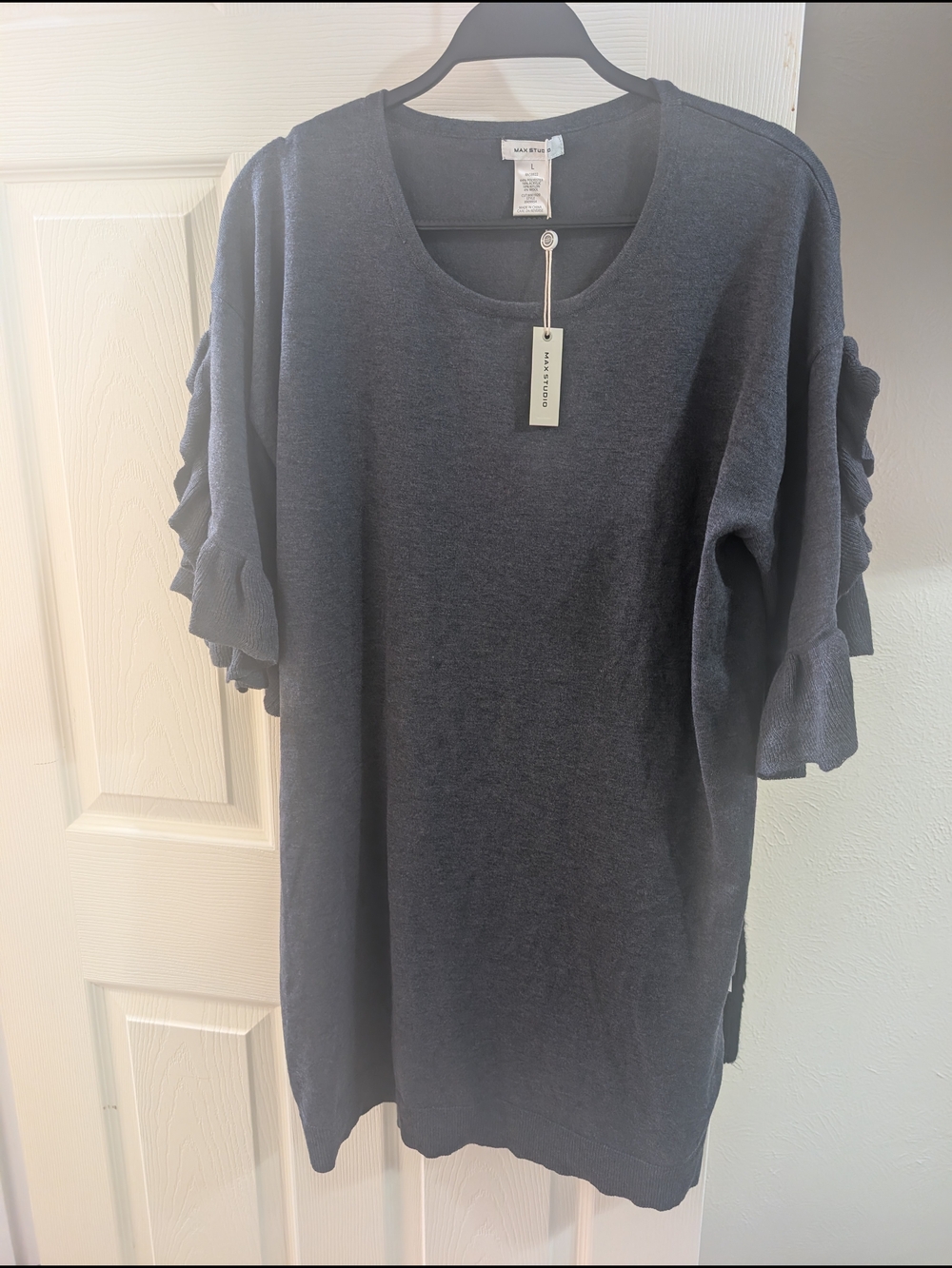 Max Studio Ruffle-Sleeve Knit Dress